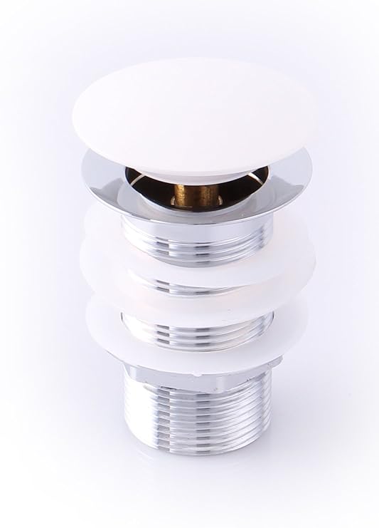 Grünblatt Weiss Ablaufgarnitur Pop Up Ventil für den Waschtisch Waschbecken ohne Überlauf