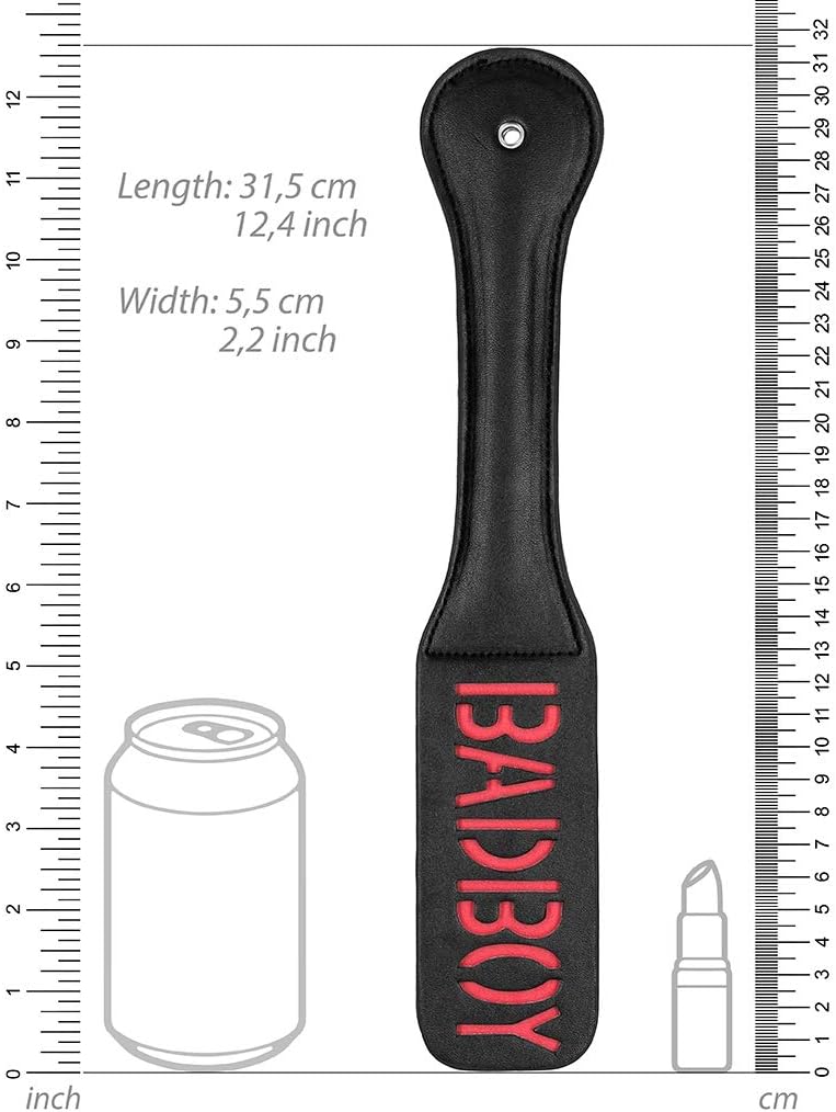 Ouch! by Shots - Polyvinyl BDSM Paddle with 'Badboy' Imprint - Black OU424BLK - Image 3