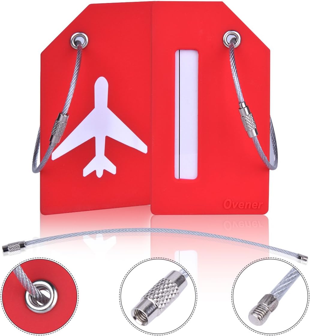  | Silicone Luggage Tag With Name ID Card Perfect to Quickly Spot Luggage Suitcase (Plane 5Pcs Orange) | Luggage Tags