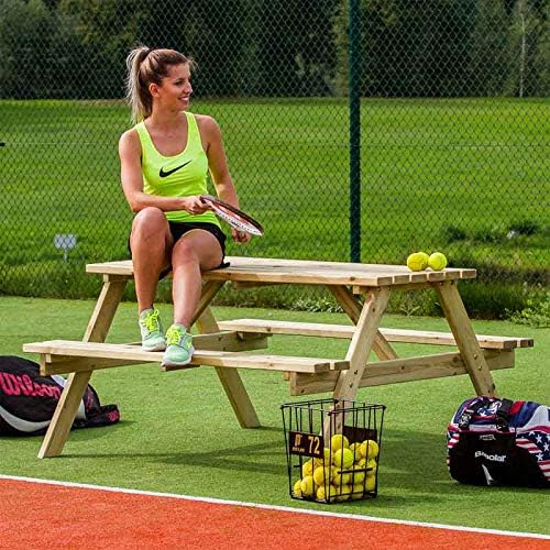 BrackenStyle Chester 6 Seat Picnic Table - A Frame Pub Bench Outdoor Garden Seating - 150cm Length (Green Pine) - Image 3