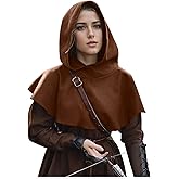 Joukavor Medieval Cowl Hood Renaissance Hood Halloween Short Hooded Cape for Women Men