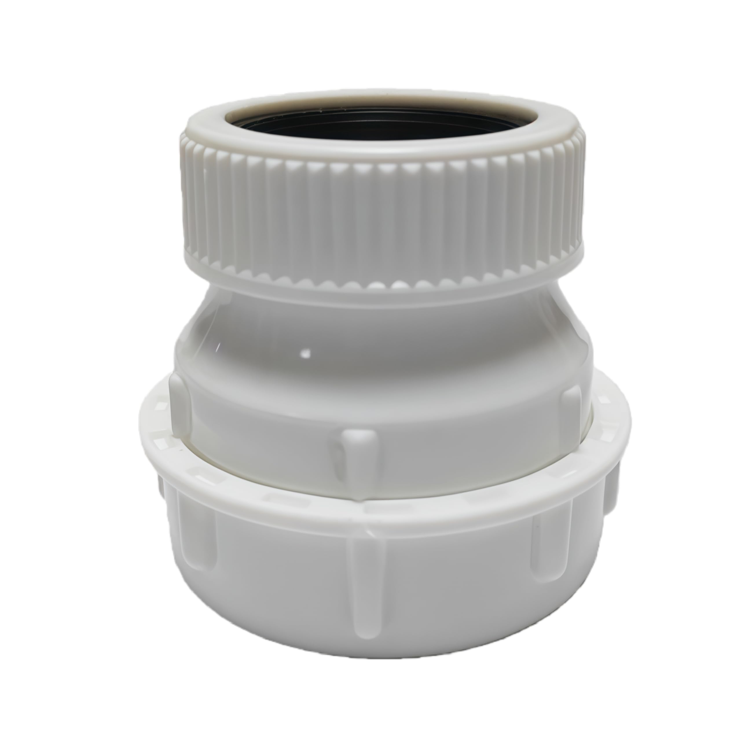 Photo 1 of 1 1/4 to 1 1/2 sink drain adapter, Extension Coupling with slip joint connection, 1-1/2" x 1-1/4" Trap Adapter, PP Reducing Pipe Adapter Fitting (White)