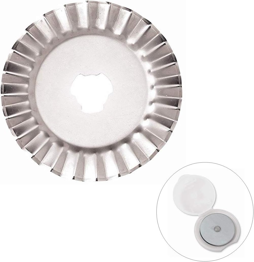 45mm Rotary Cutter Replacement Blades Compatible with Fiskars 95287097J/OLFA/DAFA/Dremel,Decorative Rotary Blades for Quilting,Scrapbooking,Leather,Vinyl etc
