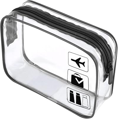 BEHAHAI Clear TSA Approved Quart Travel Toiletry Bag Black