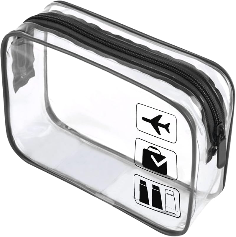BEHAHAI Clear TSA Approved Quart Travel Toiletry Bag Black