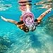 YUDER Full Face Snorkeling Mask with Camera Mount 180°Panoramic Snorkel Mask with Anti-Fog,Anti-Leak Design for Adults,Kids,Youth and Beginners (Pink, S/M)
