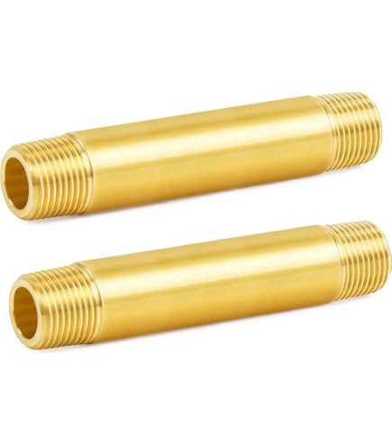 PATIKIL 1/8" X 1/8" NPT Male Brass Pipe Fitting Long Nipple, 5Pcs 3" Long Straight Pipe Fitting Connector Extender For Fuel, Air, Water, Oil, Gas System Connection, 1200PSI - View #3