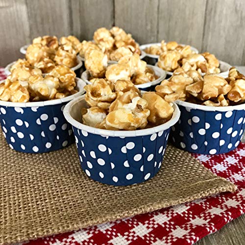 Bulk Candy Nut Mini Baking Cups - Navy Blue White Dot - 100 Pack