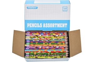 Rarlan Pencil Assortment, #2 HB, Assorted Colorful Pencils for Kids, Pre-Sharpened,Bulk Pack, 144 Count Bulk Pack