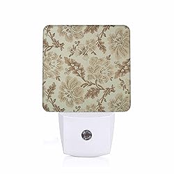 Chrobak LED Night Light,Floral Pattern Macro Fabric