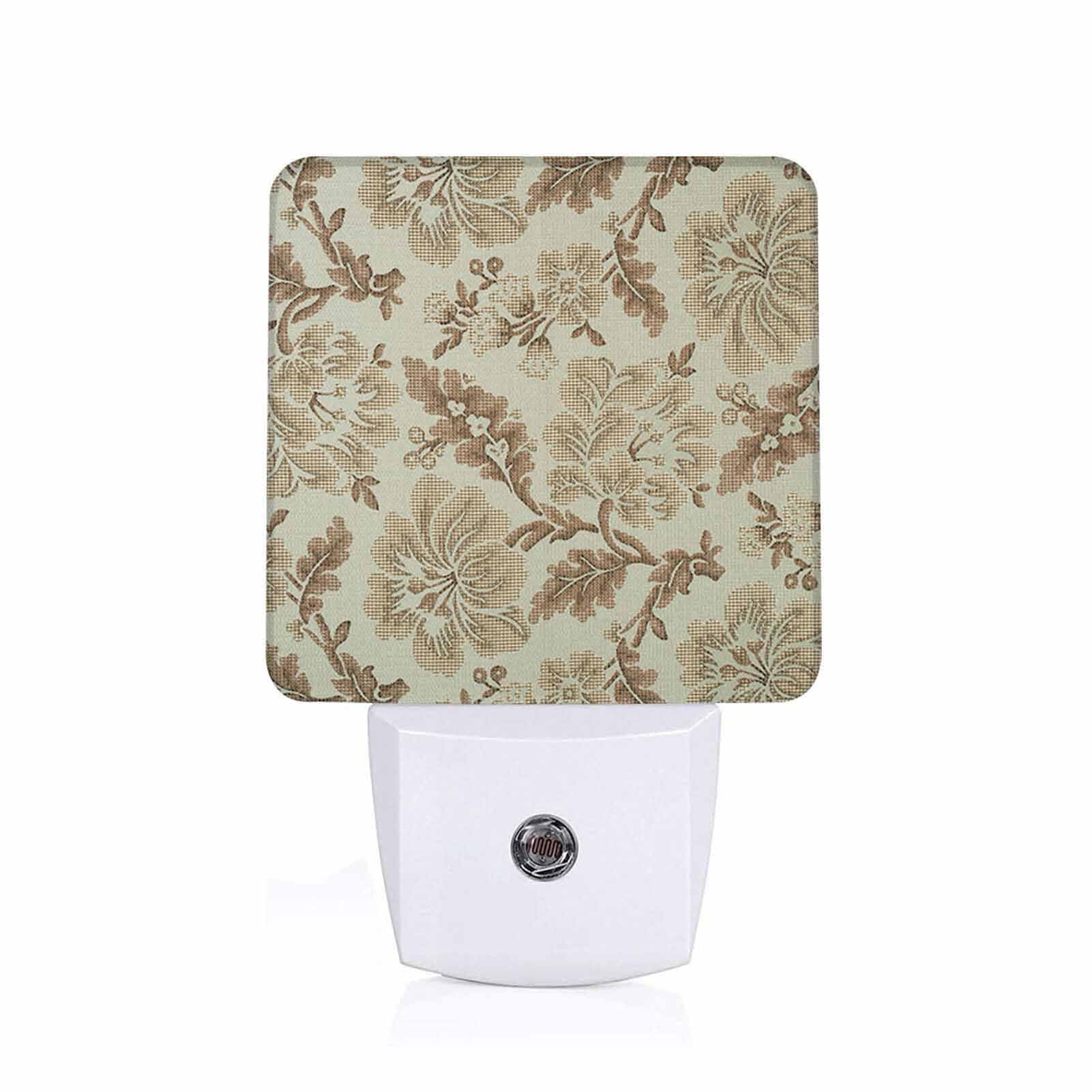 Chrobak LED Night Light,Floral Pattern Macro Fabric
