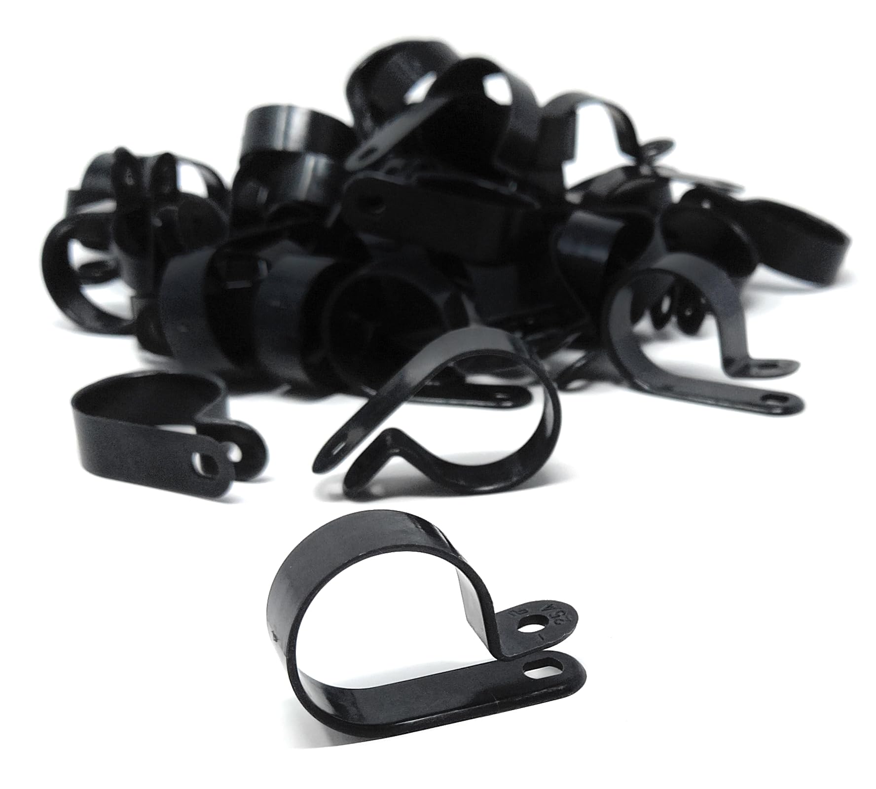 100pcs. P-Clips Plastic Nylon for Hose, Pipe, Cable, Wire, Tubing Wall Clamp Mount (Black, 15.8mm)