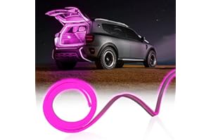 NHHEO Car LED Strip Light For Trunk, 79Inch IP67 Silicone Waterproof Neon Light Strip Embedded, Flexible Cutting Universal Auto Interior Lights(Pink)