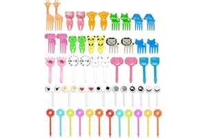 WXOIEOD 50 Pieces Animal Food Picks for Lunchbox, Mini Fun Fruit Picks, Lunch Picks for Bento Box, Cute Reusable Toothpicks Forks for Picky Eaters, BPA-Free