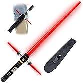Gianby Light Up Saber for Kids, Red Light Swords with FX Sound, LED Light Expandable Light Sword Set for Galaxy War Fighter Warriors, Halloween, Holiday, Birthday Roleplay Party (with Belt Clip)