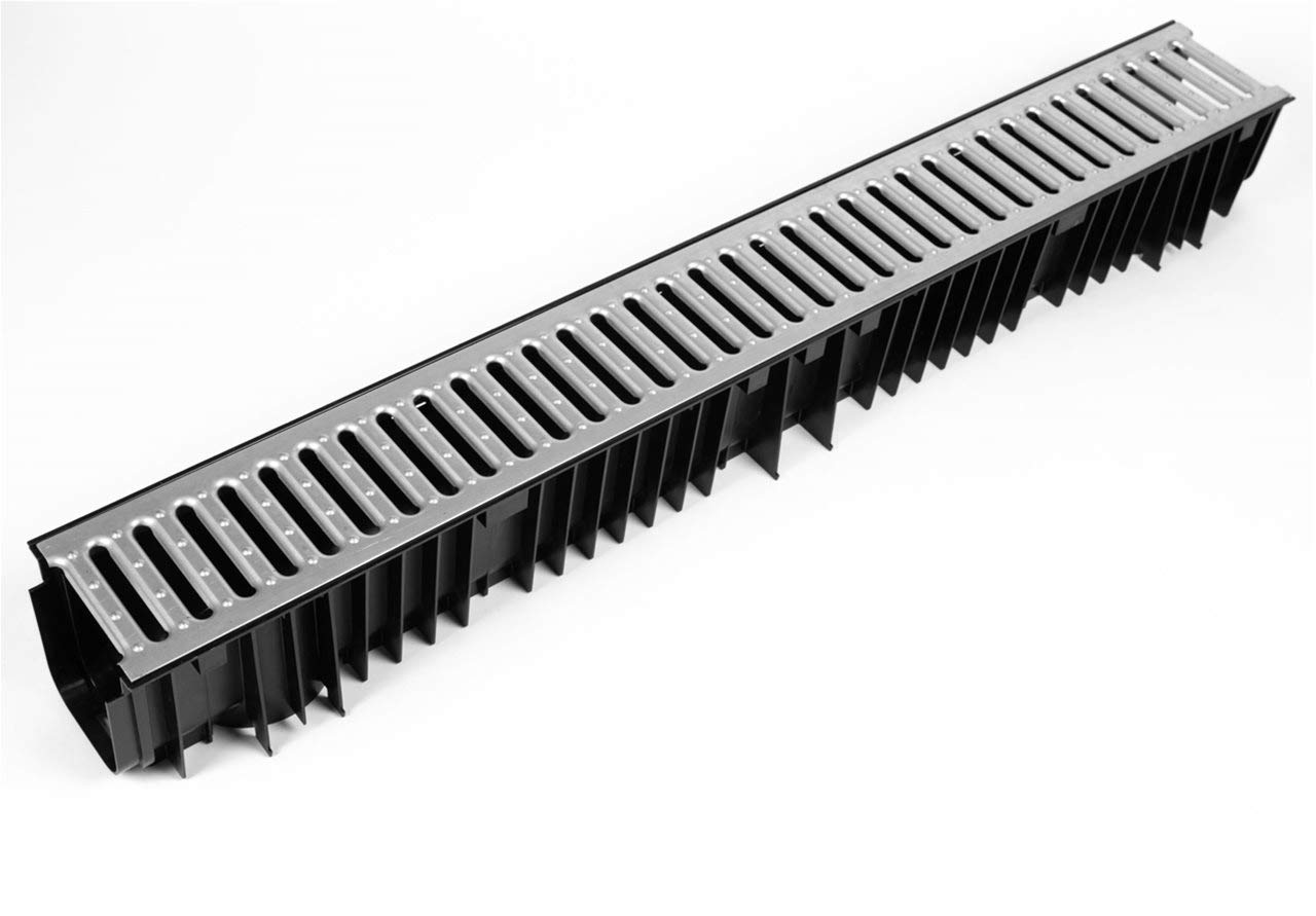6 x Heavy Duty A15 Galvanised Channel Drainage Grating 1 metre 1m Length Clark Drain CD425 Water Rain Storm Shower Wetroom Garden Driveway