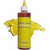 Chefmaster Lemon Yellow Liqua-Gel Food Coloring | Vibrant Color | Professional-Grade Dye for Icing, Frosting, Fondant | Baking &amp; Decorating | Fade-Resistant | Easy-to-Use | Made in USA | 10.5 oz