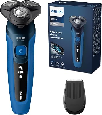 Series 5000, Rasoir électrique 100 % étanche, Lames ComfortTech à 360°, Têtes de contour, Affichage avancé, Tondeuse de précision SmartClick, S5466/18