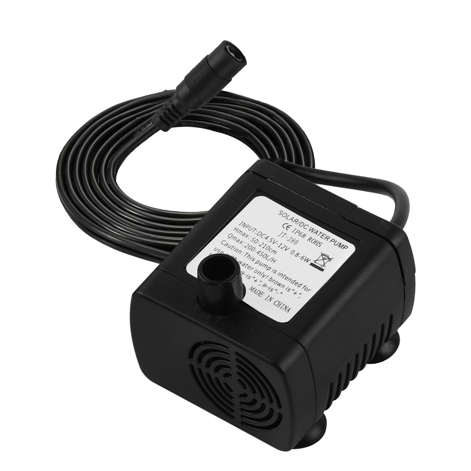 Submersible Water Pump, DC12V 5W 420L/H Ultra Quiet Fountain Water Pump Solar Amphibious Mini Aquarium Water Feature Pump Fish Tank Circulation Pump for Fish Tank, Pond, Hydroponics, Statuary