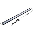 hygger 25W Full Spectrum Aquarium Light with Aluminum Alloy Shell Extendable Brackets, White Blue Red LEDs, External Controller, for Freshwater Fish Tank (36-46 inch)