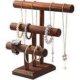 Julysky Bracelet Holder Stand, Bracelet Display with 3 Tier,Jewelry Organizer Stand for Necklaces Bangles and Watches(solid wood)