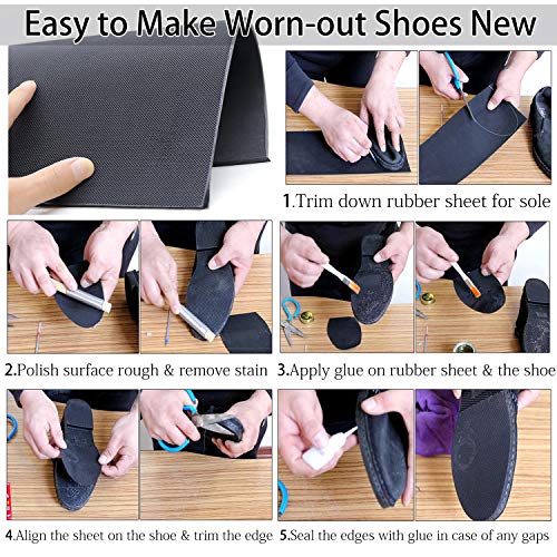 Shoe Sole Repair Rubber, 5MM Thick Shoe Rubber Sole Sheet, NonSkid