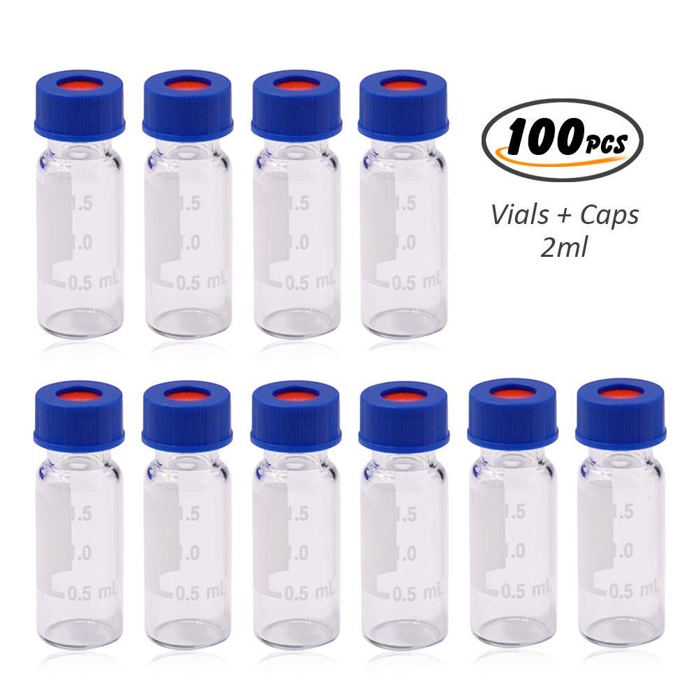 Amber Vials +Lids 4ml Small Glass Autosampler Vials,Clear/Amber Glass