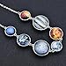 CHARMKING 7 Planet Necklace Sun Moon Galaxy Space Necklace Dangle Planets Solar System Charm Necklace for Women (N-silver)