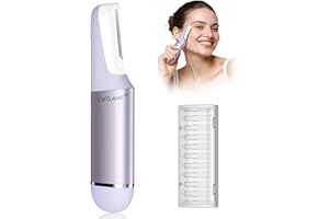 CATLANE Dermaplane Razor for Women Face, Dermaplaning Tool for Face, Sonic Smooth Exfoliation & Peach Fuzz-Hair Removal System with 10 Dermaplaning Blades, Twilight Purple