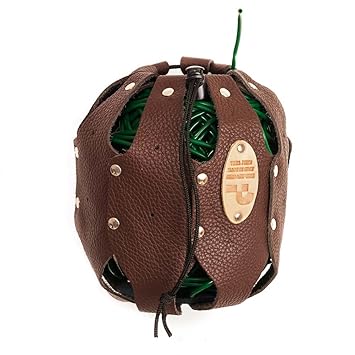 Multi Wolle Halter - in Echtleder, Braun, Chrome Nieten, Gürtel inklusive