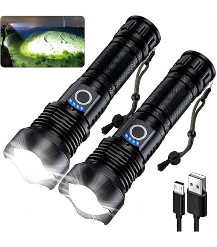 Amazon.com: 2 Pack Rechargeable LED Flashlights High Lumens, 990000LM Super  Bright Flashlight, Adjustable Powerful Flash Light with COB Light & 7  Modes, Waterproof Handheld Flashlight for Home Camping Hunting : Tools &