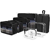 YAMIU Packing Cubes 7-Pcs Travel Organizer Accessories with Shoe Bag & 2 Toiletry Bags