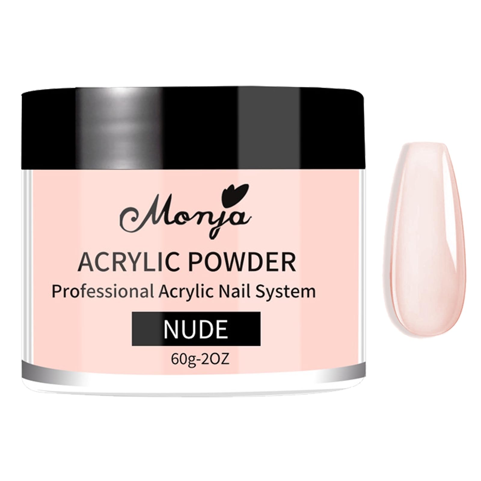 EONFAVE Nude Acrylic Powder - 60g Acrylic False Nail Powders - Large Capacity Acrylic Nail Powder for Nail Acrylic Extension, Nail Carving - No Nail Lamp Needed