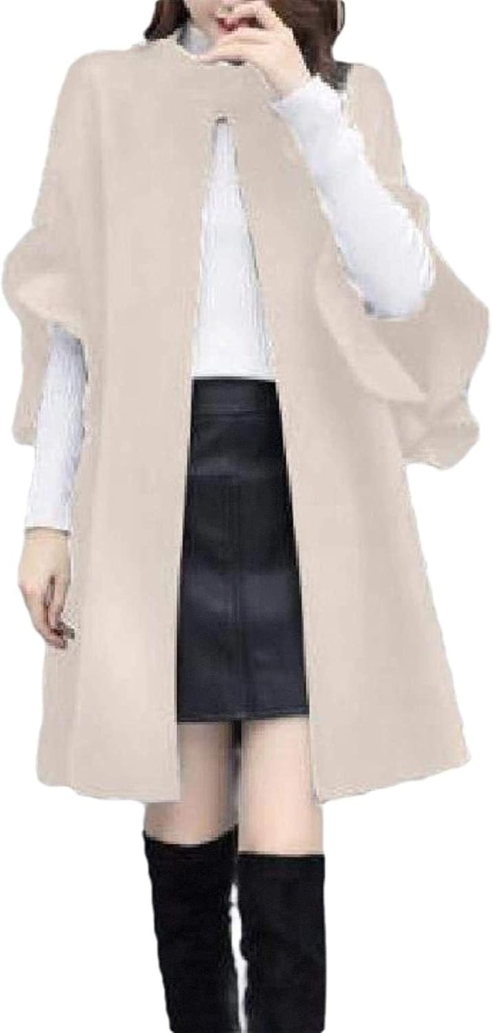 Womens Fall Winter Fashion Plus Size Pure Colour Poncho Coat Coat