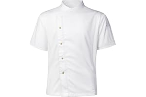 QUNBZOU Unisex Chef Coat for Men Women Short Sleeves Solid Chef Jacket Hotel Restaurant Work Shirt Uniform