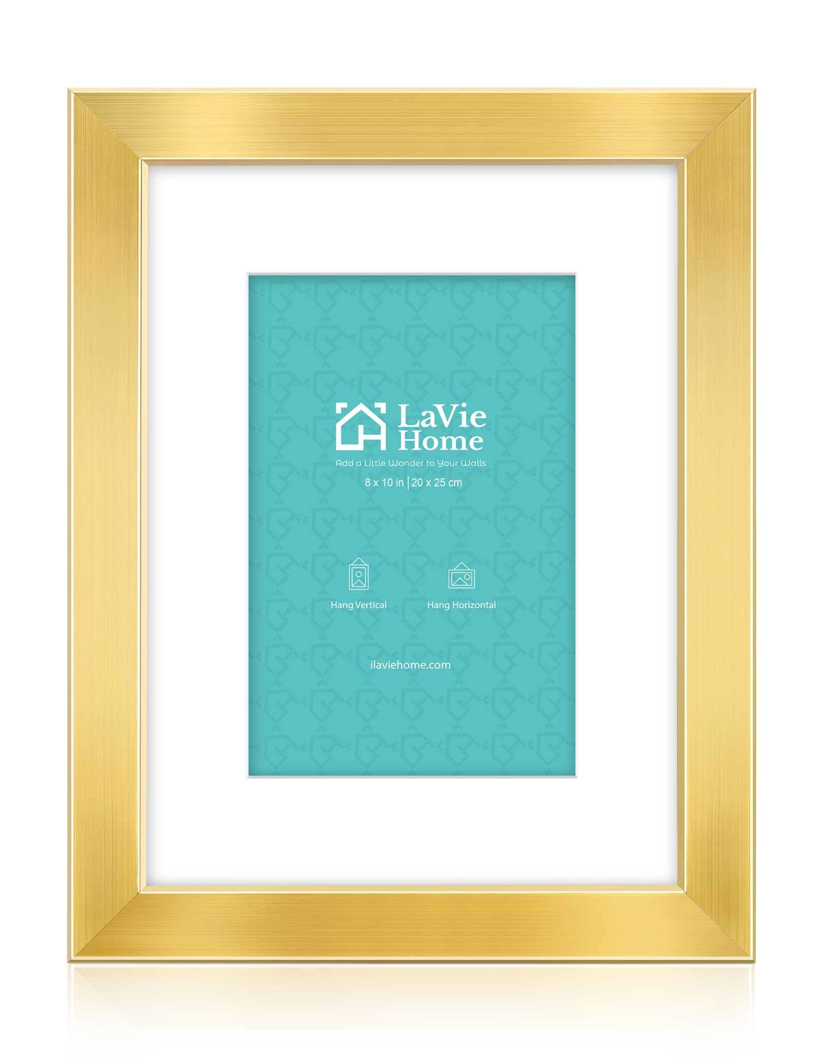 Photo 1 of LaVie Home 8x10 Picture Frame Gold, 8 x 10 Frame with High Definition Plexiglass, Horizontal or Vertical Wall Wood Gallery Picture Frames Suitable for Picture Display, 1pc