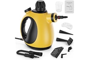 CHEFPREFER Handheld Steam Cleaner - High Pressure Steam Cleaner for Home, Multi-functional Cleaning Tools for Kitchen, Bathroom, Couch, Car. Portable Steamer Makes Housework Easier. (yellow)