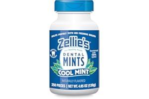 ZELLIES Zellie's | 100% Xylitol Cool Mint Breath Mints | No Aspartame, Gluten Free, Vegan & Kosher (250 Count - Pack of 1)