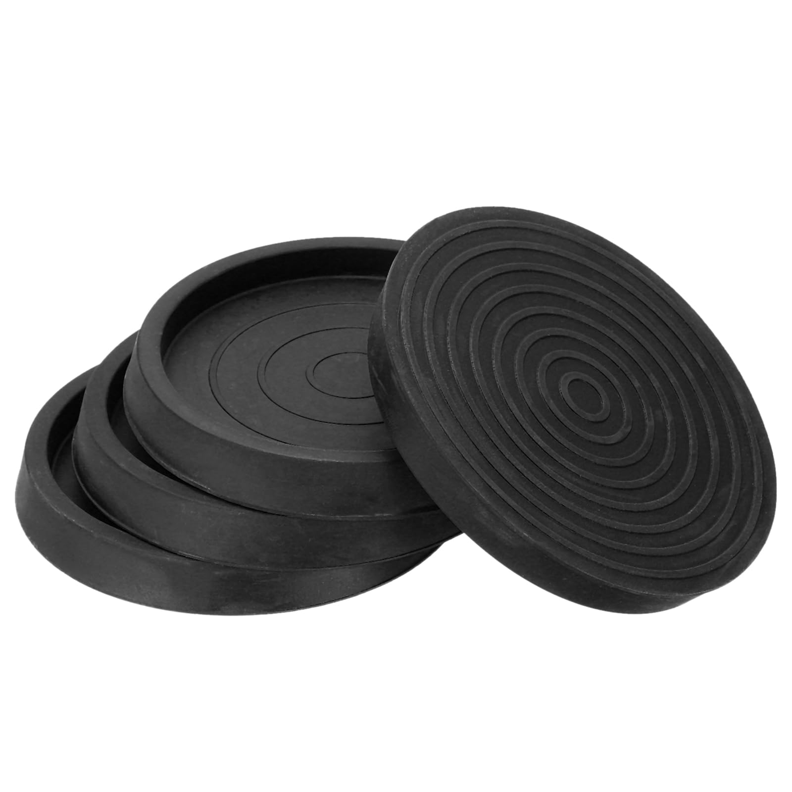 PATIKIL 3 Inch Rubber Furniture Pads, 4 Pack Non-Slip Furniture Coasters Round Anti Skid Caster Cups Furniture Feet Cup Floor Protectors for Bed Couch Stoppers, Black