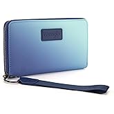 Montana West X Wrangler Wristlet Wallets for Women Gradient Color Bifold Wallet Large Capacity RFID Blocking Clutch Wallets with ID Window