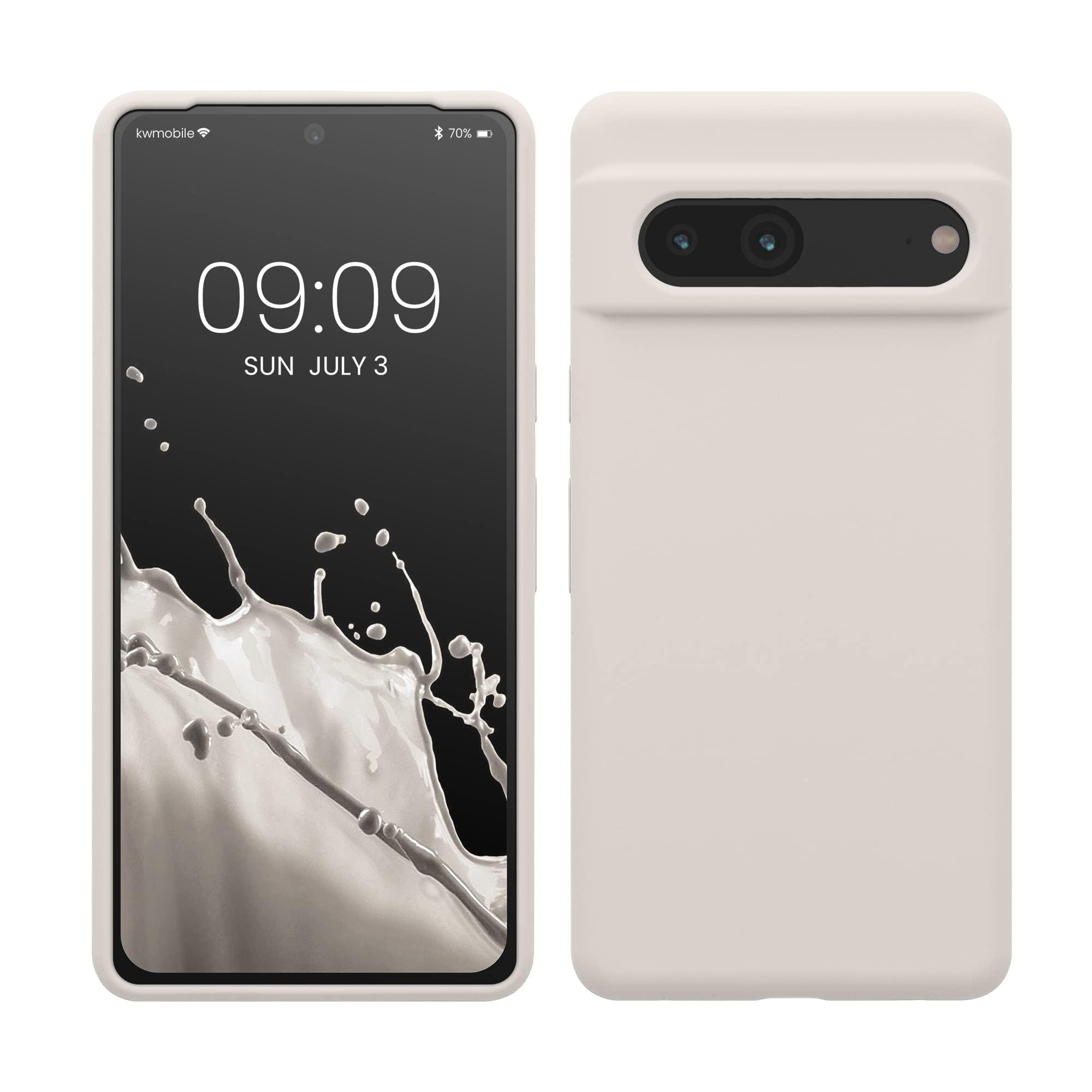kwmobile Case Compatible with Google Pixel 7 Case - TPU Silicone Phone Cover with Soft Finish - White Matte — image 1