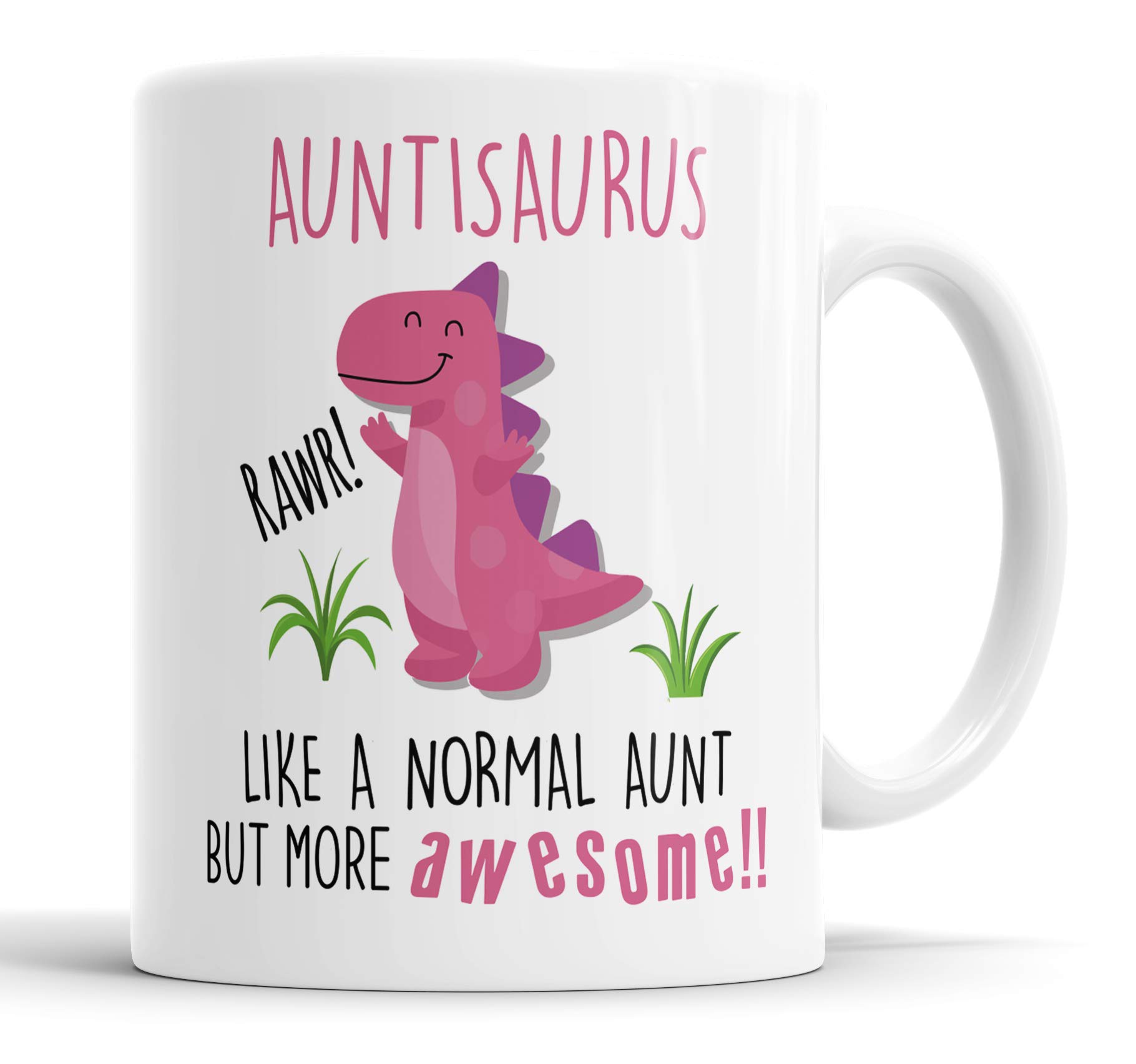 Auntisaurus Mug Auntie Dinosaur Cup for Mothers Day Funny Mug Present Birthday Christmas for Aunt