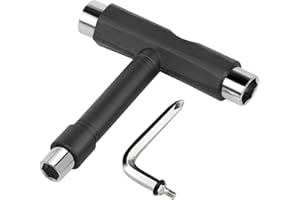 TRIXES Black 5 Way Scooter Skateboard Longboard Tool with Key Turner
