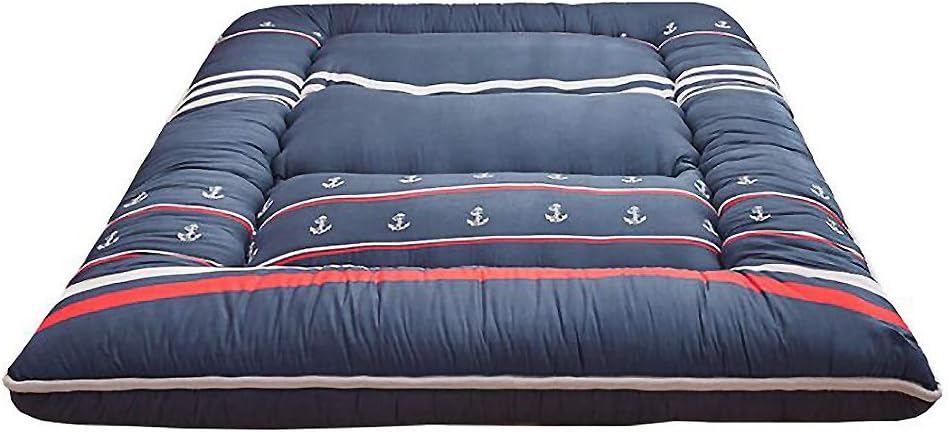 Traditional Japanese Quilting Futon mattresses, Thicken Tatami Mattress Foldable Floor mat, Four Seasons Available Mattress pad-A Queen