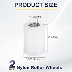 uxcell 2Pcs Nylon Roller Wheel with