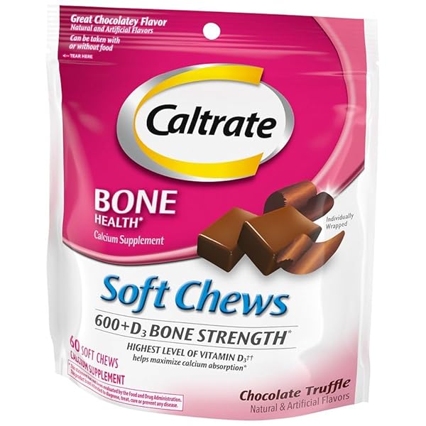 CALTRATE CALCIUM & VITAMIN D SOFT CHEWS CHOCOLATE TRUFFLE 60 EACH (PACK OF 4)