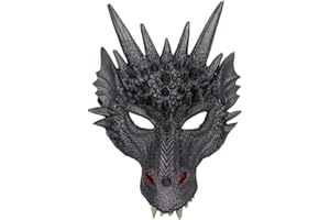 Alodidae 3D Dragon Mask Halloween Party Costume Cosplay for Adults Men, Scary Animal Half Face Masks