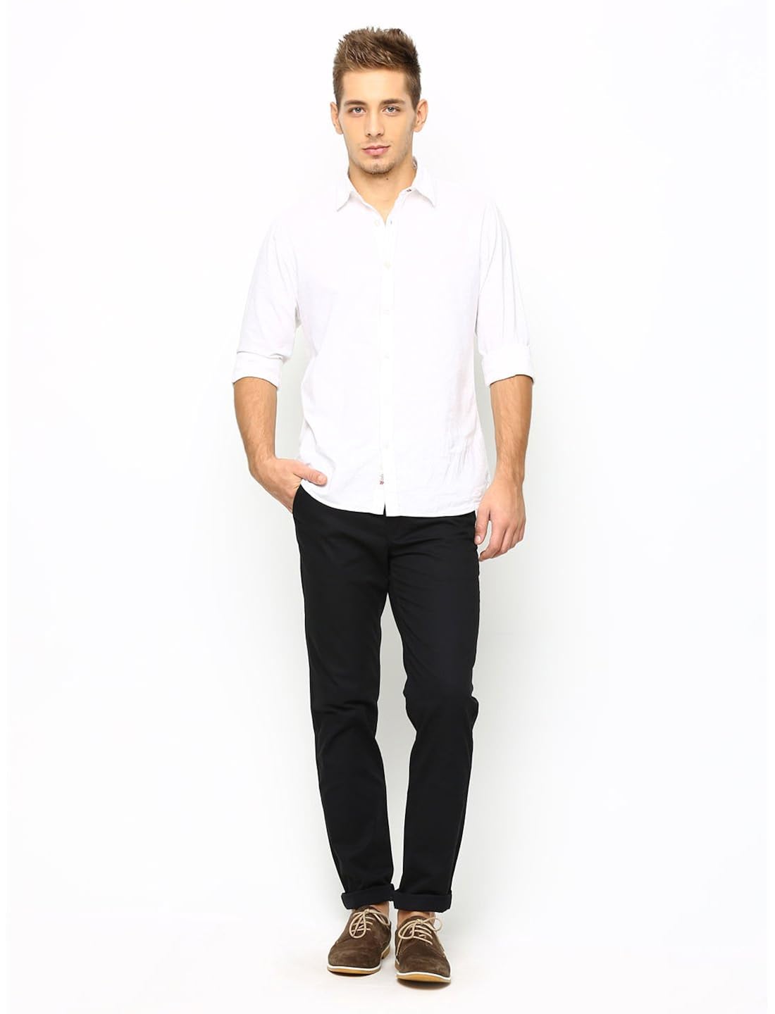 ad & av mens casual trouser (110_mens_lycra_black_kk)-black