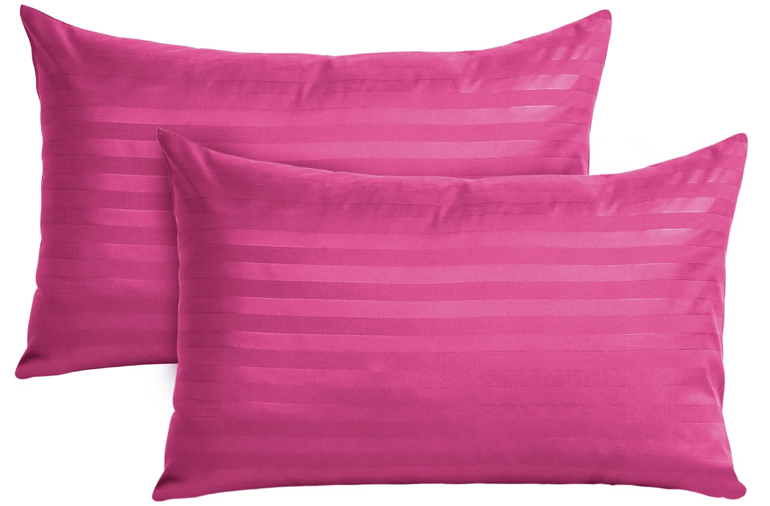BedLooms Pink Pillow Cases 2 Pack (Pillows Not Included)- 100% Microfiber Envelope Closure Stripe Pillow Cases 50x75cm Premium Hotel Quality Anti Allergy Pillow Cover