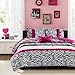 Mi Zone Comforter Set Fun Bedroom Décor - Modern All Season Polka Dot Print, Vibrant Color Cozy Bedding Layer, Matching Sham, Decorative Pillow, Twin/Twin XL, Zebra Pink 3 Piece